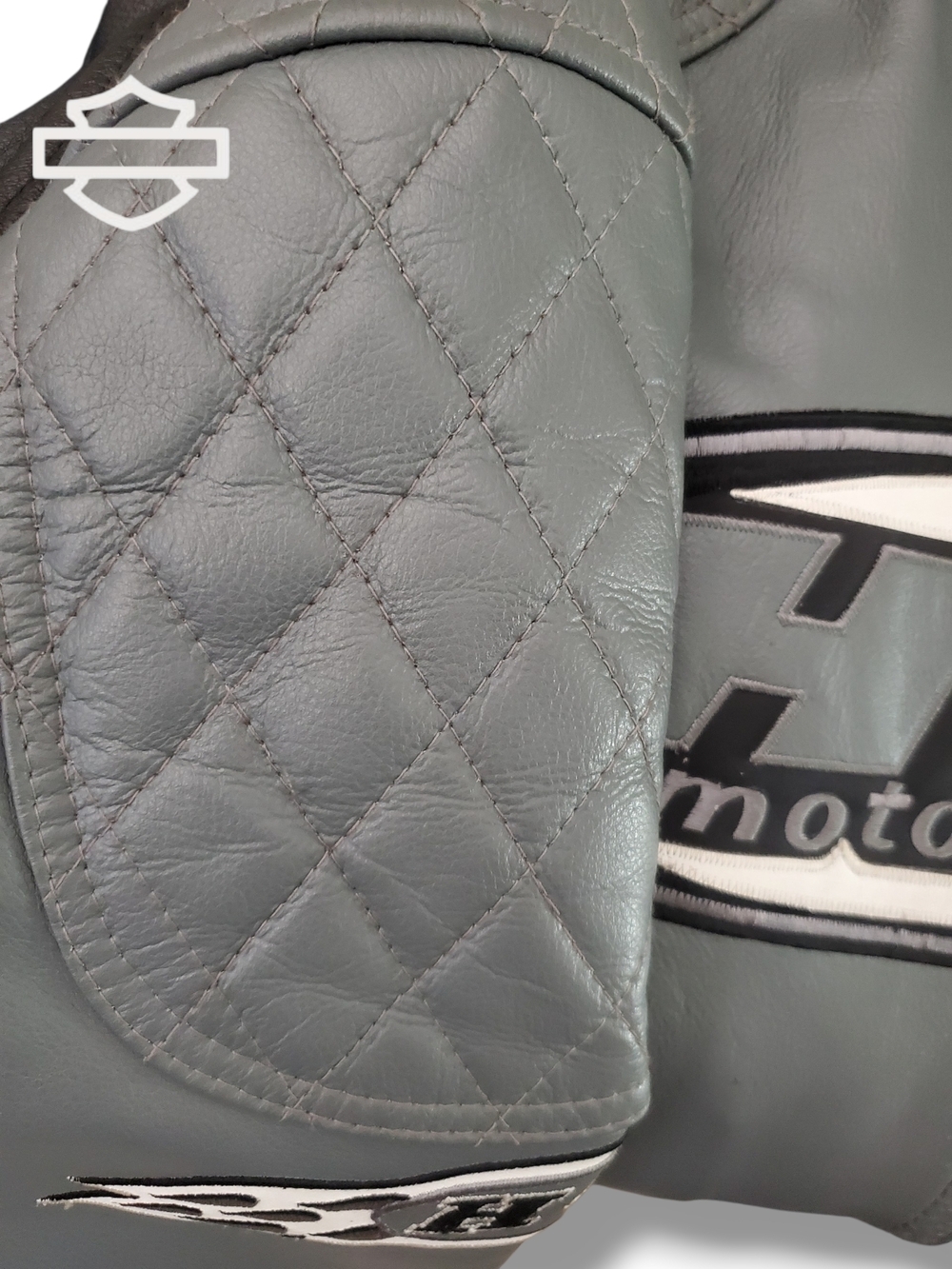 Harley-Davidson Road King Black and Gray Leather Riding Jacket - Picture 12 of 15